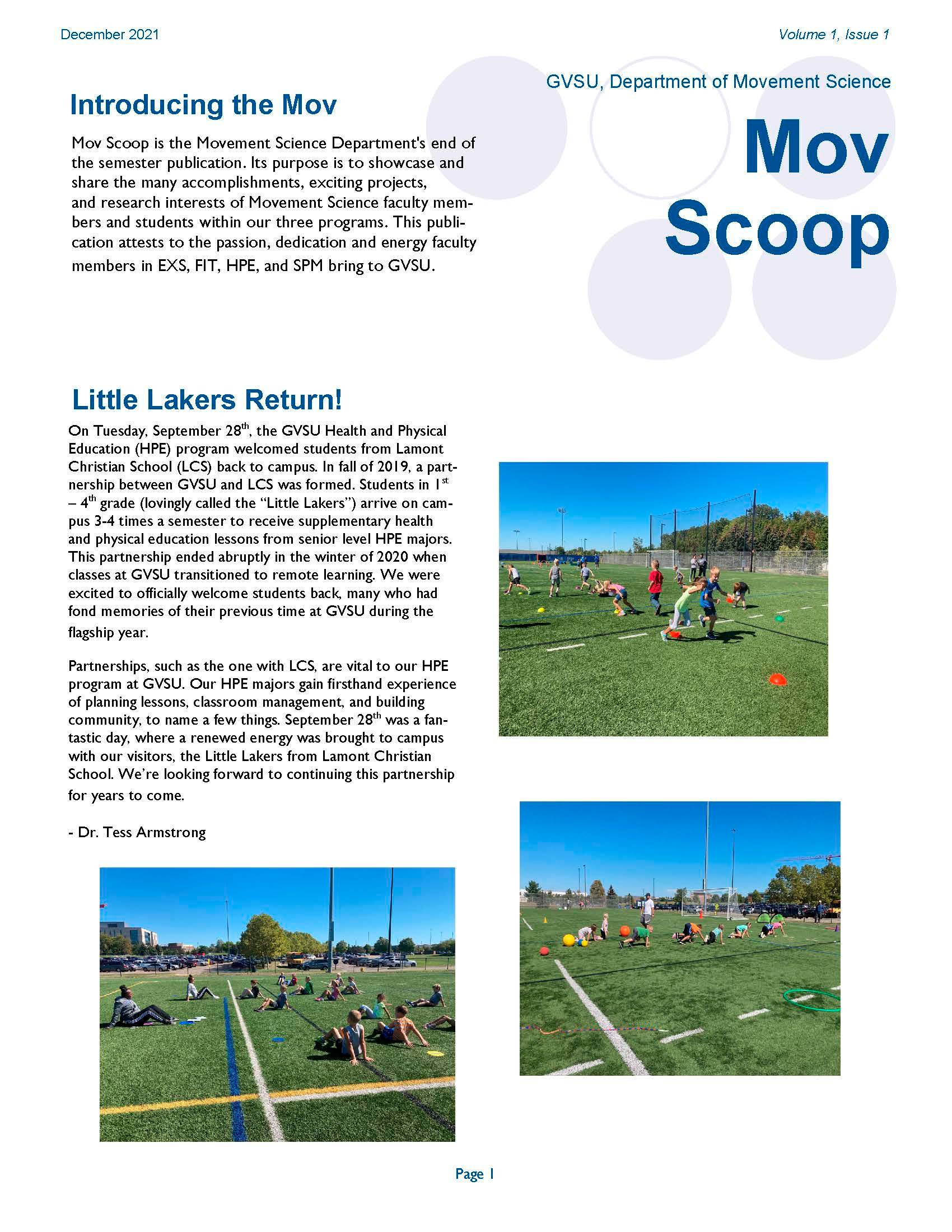 The Fall 2021 Mov Scoop Newsletter Cover